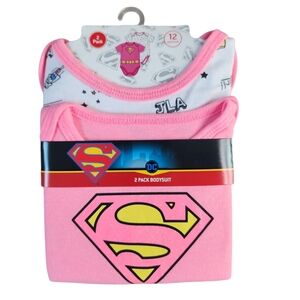 DC Comics Baby Girl Short Sleeve Bodysuits Set of 2 Size 12 months NWT